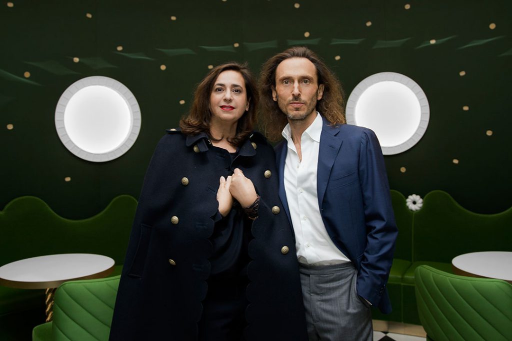 India Mahdavi et David Holder, directeur de Ladurée. Photo © Annik Wetter