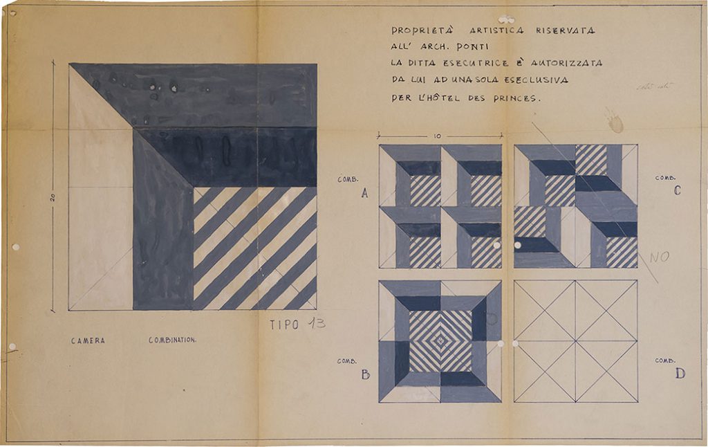 Dessin de Gio Ponti, Ceramica Francesco De Maio, décor type 13